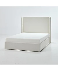Streamdale Furniture Carmen Ivory Wingback Platform Bed, Full, No Box Spring