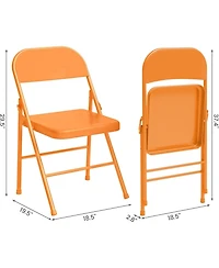 gaomon 8-Pack All-Steel Folding Chairs with Backrest, Heavy Duty Metal, 350 lb Capacity, Portable for Indoor/Outdoor