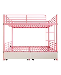 Streamdale Furniture Metal Bunk Bed w/Usb, Split, Storage, Guardrail