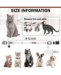 Aronkl Breakaway Cat Collars with Bells Pure Cotton Adjustable Cute Bowtie Kitten