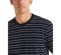 Nautica Men's Striped Jacquard Cotton Classic-Fit Crewneck T-Shirt