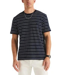 Nautica Men's Striped Jacquard Cotton Classic-Fit Crewneck T-Shirt