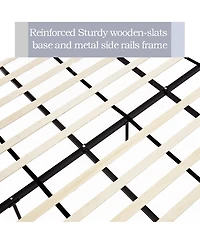 Streamdale Furniture Carmen Ivory Wingback Platform Bed, Cal King