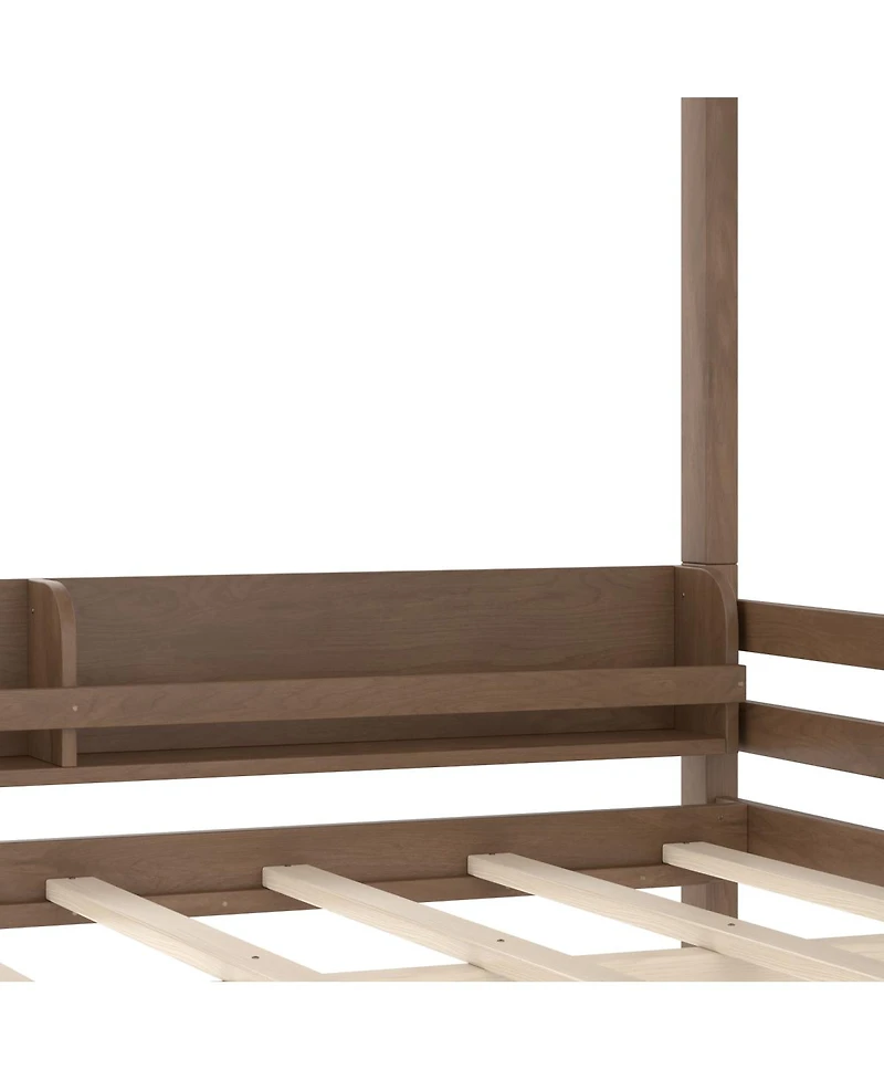 Streamdale Wood Bunk Bed w/ Storage, Bookshelf, Ladder, Rails