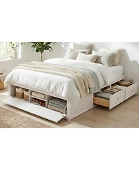 Streamdale Furniture Platform Bed w/ 4 Drawers and Lift Storage, No Headboard