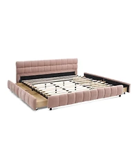 Streamdale Furniture California King Upholstered Bed w/ Storage Drawer