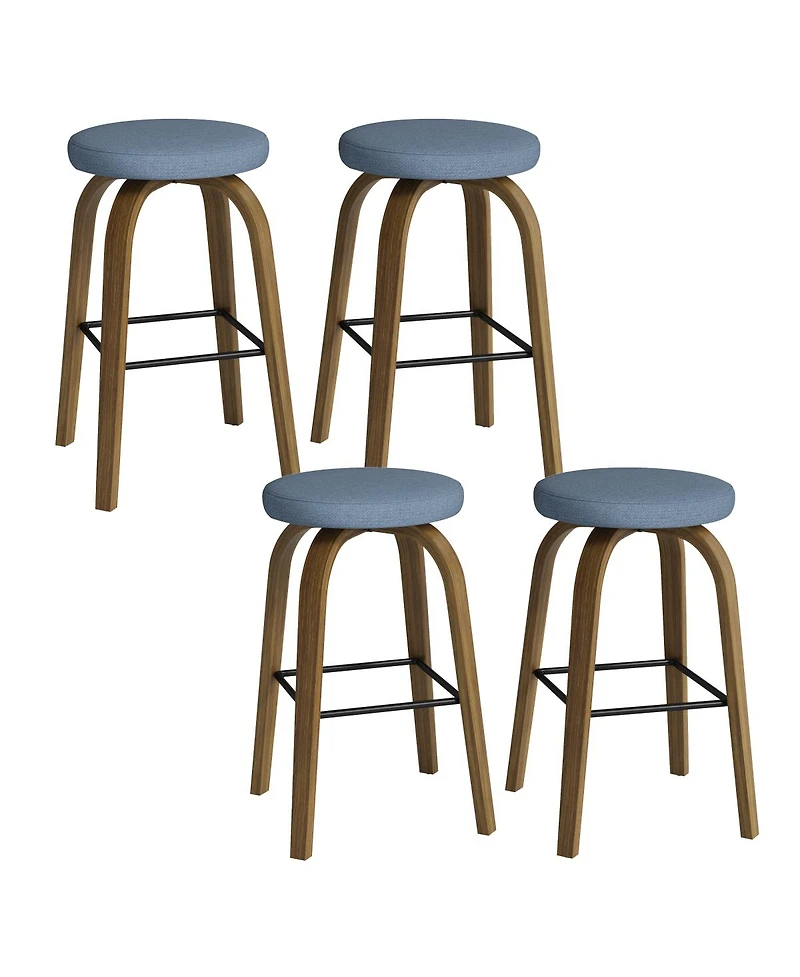 Streamdale Furniture Fabric Swivel Bar Stools Set of 2