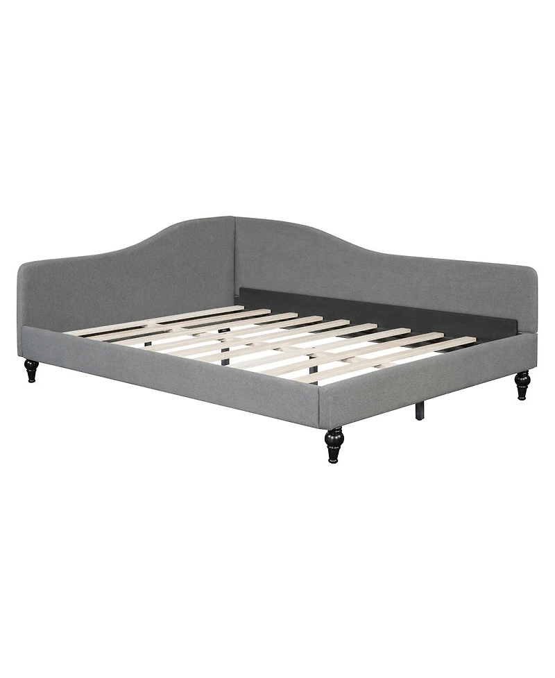 Streamdale Furniture L-Shaped Linen Daybed with Solid Wood Legs