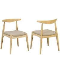 Streamdale Furniture 2 Rubberwood Dining Chairs, Ergonomic, Faux Leather