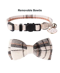Aronkl Floral Cat Collar with Removable Bowtie Bandana Bell Breakaway Adjustable Cute Flower Kitten
