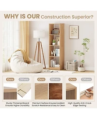 Sugift 5 Tiers 4-Cube Narrow Bookshelf with 4 Anti-Tipping Kits