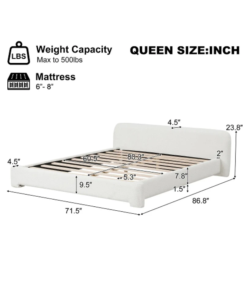 Streamdale Furniture Bouce Upholstered Bed[ - A Dreamy Addition to Your Bedroom