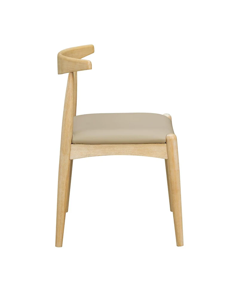 Streamdale Furniture 2 Rubberwood Dining Chairs, Ergonomic, Faux Leather