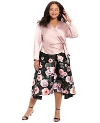 Muse Plus V-Neck Wrap Polyester Blouse