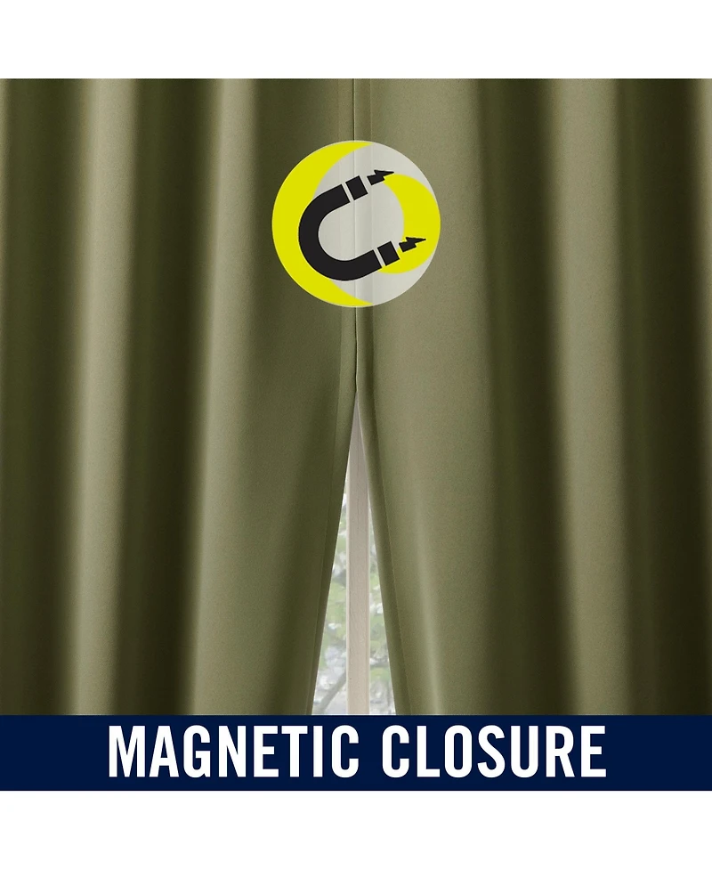 Sun Zero Sheridan Magnetic Closure Blackout Grommet Curtain Panel Pair