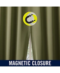 Sun Zero Sheridan Magnetic Closure Blackout Grommet Curtain Panel Pair