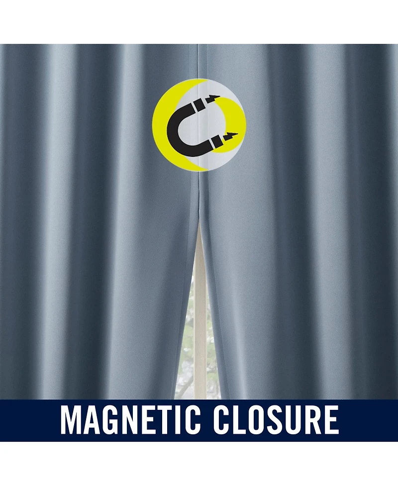 Sun Zero Sheridan Magnetic Closure Blackout Grommet Curtain Panel Pair