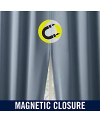 Sun Zero Sheridan Magnetic Closure Blackout Grommet Curtain Panel Pair