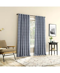 No. 918 Dover Tonal Geometric Semi-Sheer Back Tab Curtain Panel