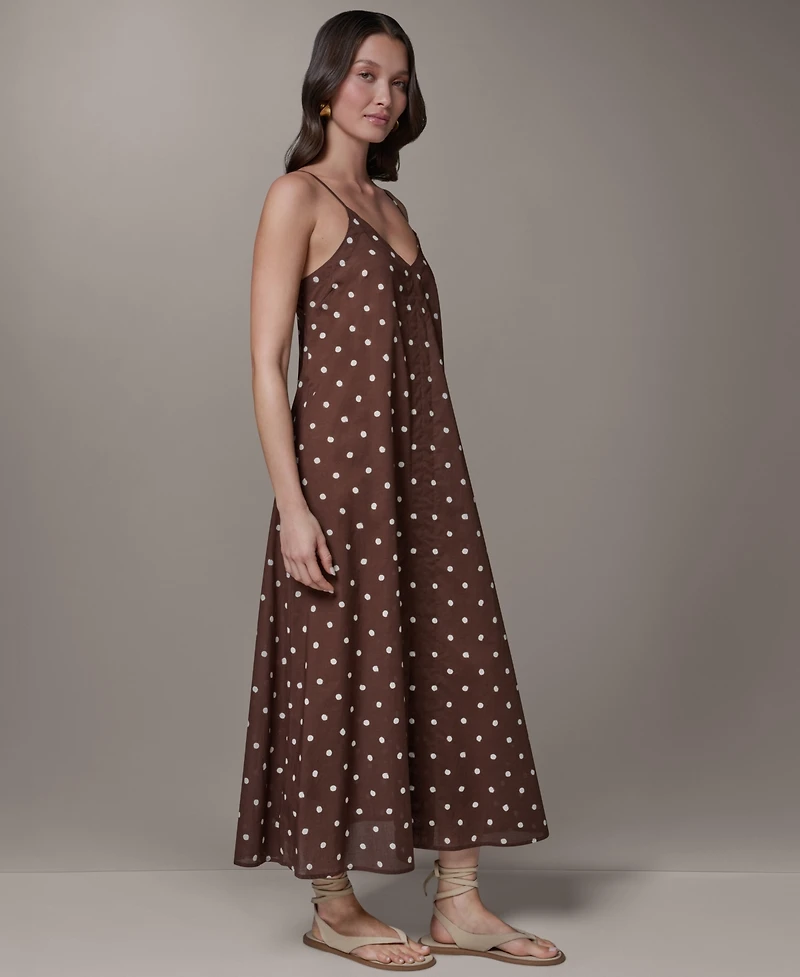 Donna Karan Weekend Women's Printed V-Neck Midi Dress