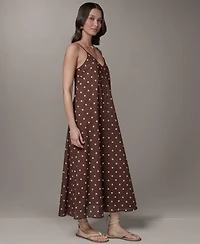 Donna Karan Weekend Women's Printed V-Neck Midi Dress