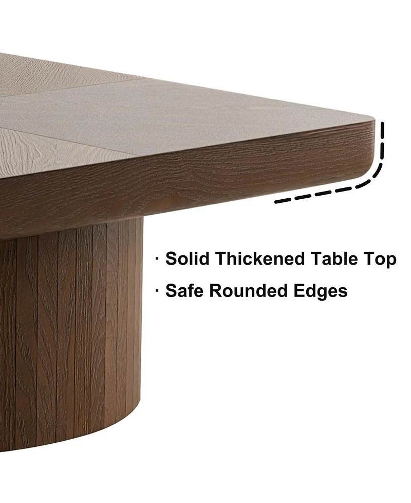 Streamdale Furniture Walnut 34.6" Modern Wood Coffee Table with Parquet Pattern