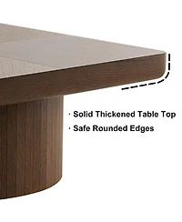 Streamdale Furniture Walnut 34.6" Modern Wood Coffee Table with Parquet Pattern