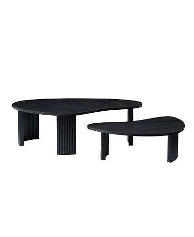 Streamdale Furniture Modern Irregular Shape 2-Piece Coffee Table Set