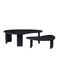 Streamdale Furniture Modern Irregular Shape 2-Piece Coffee Table Set