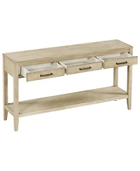 Streamdale Furniture 59.1" Farmhouse Entryway Table with 3 Drawers and Bottom Shelf.