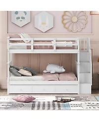 Streamdale Furniture Twin Bunk Bed w/ 3 Drawers