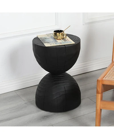 Streamdale Furniture Solid Mango Wood Side End Table, Round Accent Table