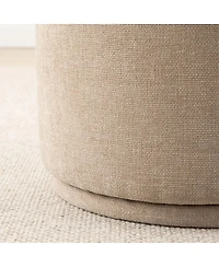 Maison Boucle 360 Swivel Upholstered Ottoman Footstool, Round Accent Stool
