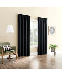 Sun Zero Karina Textured Blackout Rod Pocket Curtain Panel