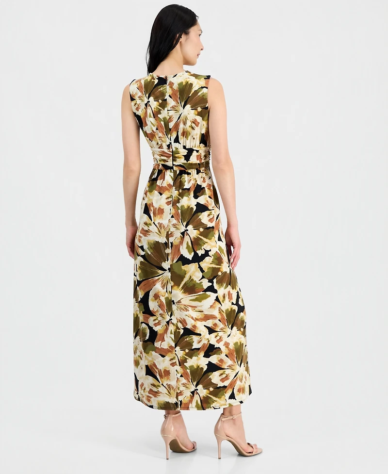 Anne Klein Women's Twist-Front Sleeveless Maxi Dress