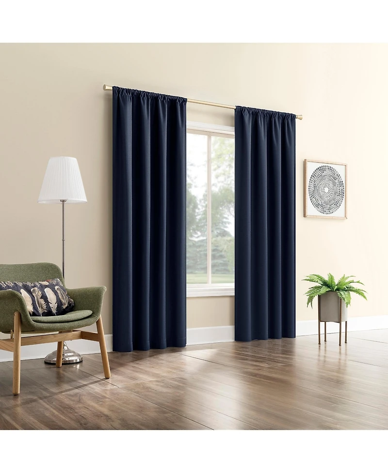 Sun Zero Karina Textured Blackout Rod Pocket Curtain Panel