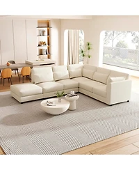 Sugift 5 - Piece Upholstered Sectional, Sofa Set