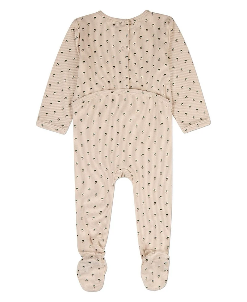 MeMoi Baby Girls Tulip Fields Ribbed Footie