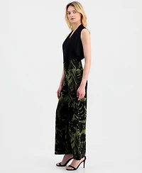 Anne Klein Women's Printed High Rise Wide Leg Pants
