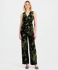 Anne Klein Women's Printed Sleeveless Faux-Wrap Top