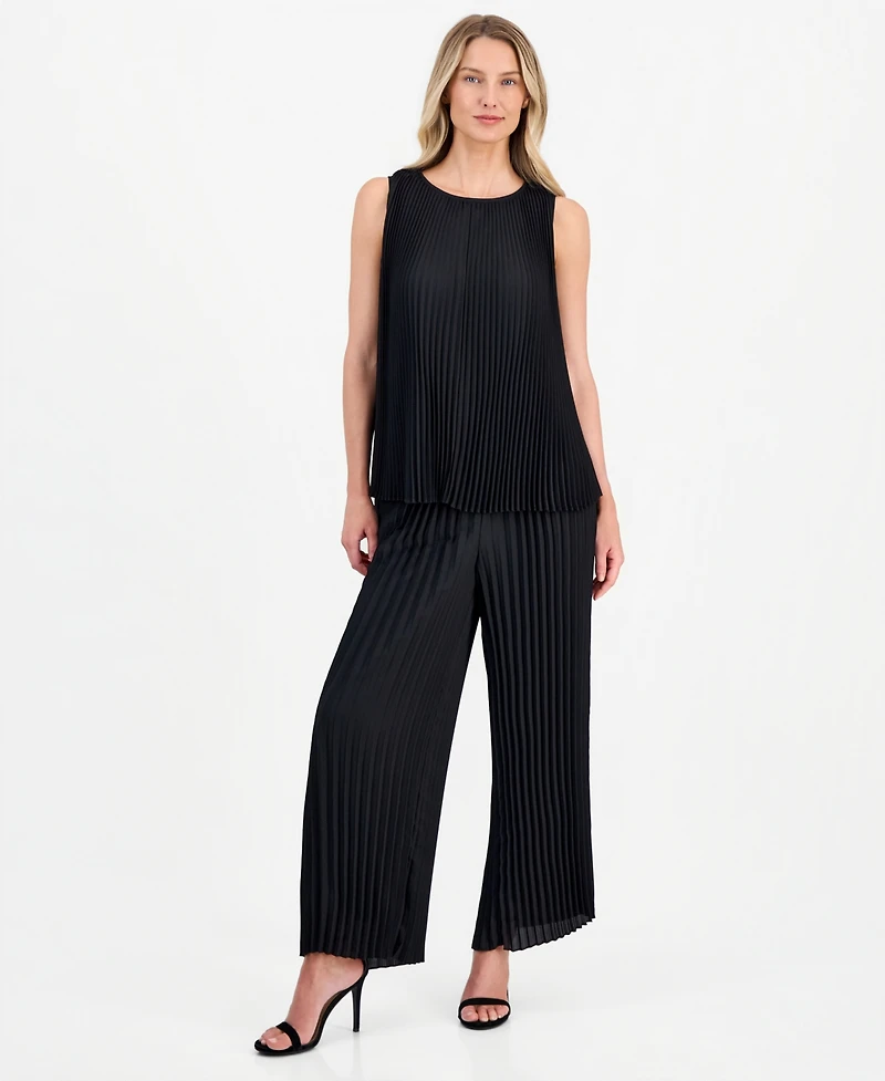 Anne Klein Women's Pleated Sleeveless Top, Regular & Petite