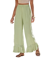 Cupshe Women's Mint Breeze Crochet Trim Pants