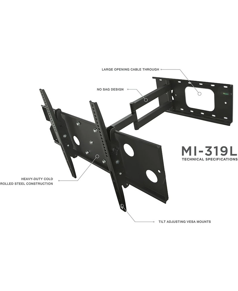 Mount-It Mi-319L Full Motion Tv Wall Mount with Long Extension for 43" to 70" TVs