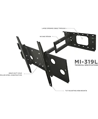 Mount-It Mi-319L Full Motion Tv Wall Mount with Long Extension for 43" to 70" TVs