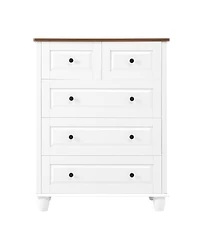 Flynama 5 Drawer Elegant Dresser Storage Cabinet for Closet Home Furniture With Spacious Drawers Easy Assembly