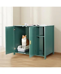 Inolait Self-Cleaning Litter Box Cabinet Cat Enclosure with Power Outlet