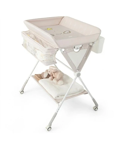 Gouun Portable Foldable Baby Changing Table with 3-Level Adjustable Height
