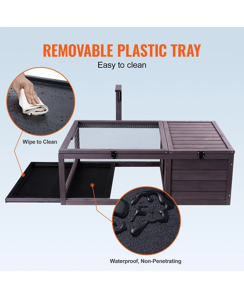 Sugift Tortoise Habitat, Wooden Enclosure with Light Stand, for Reptiles and Small Pets