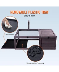 Sugift Tortoise Habitat, Wooden Enclosure with Light Stand, for Reptiles and Small Pets