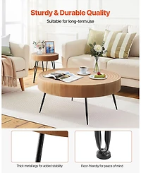 Gouun Round Coffee Table Set with Matching End Table